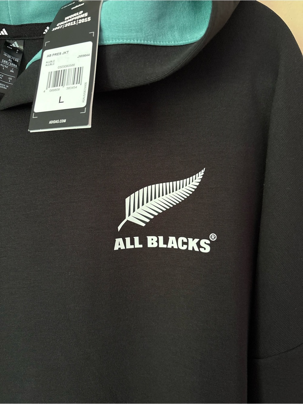 Adidas All Blacks Rugby Pullover Hoodie Black Men’s Large NWT - Picture 8 of 14